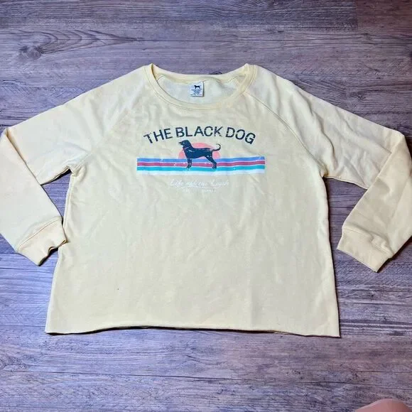 The Black Dog Tops The Black Dog Womens Yellow Graphic Long